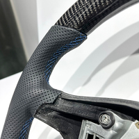 Volant sport en fibre de carbone brillant classique avec LED et palettes de changement de vitesse, entièrement en cuir, pour Volkswagen MK5 Golf 5 GTI B6 GT