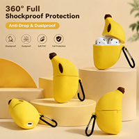 Étui pour écouteurs sans fil en PVC écologique, étanche, en forme de banane, avec logo personnalisé, design artistique moderne, protection fruitée