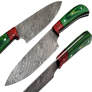 Couteau de chef artisanal en acier Damas de 12 pouces (SMK1160) Lame en acier Damas Manche en bois OEM disponible Garantie de 3 ans - Product Image 1