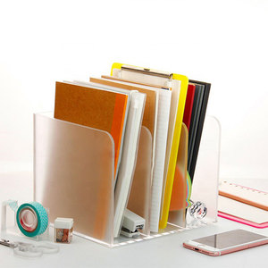 Rõ ràng Acrylic giữ tập tin dọc Máy tính để bàn tổ chức văn phòng tập tin SORTER đứng <span class=keywords><strong>Rack</strong></span> cho các tài liệu - Product Image 4