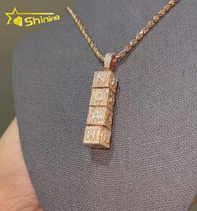 Pendentif Charm Hip Hop Design Full Iced Out en Argent Massif 925, Diamant Moissanite VVS, Bijou de Rappeur avec Nom ou Logo - Product Image 5