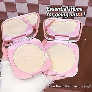 LUCK GIRLS Polvo Compacto Nuevo Polvo Fijador Control de Grasa para Retoques de <span class=keywords><strong>Maquillaje</strong></span> Corrector Acabado Mate Resistente al Agua Tono Natural de Piel - Product Image 2