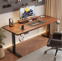 Cadre de bureau debout électrique noir moderne à double moteur, réglable en hauteur pour le bureau et la chambre à coucher, en bois massif pour les restaurants