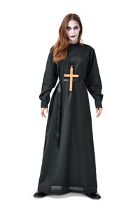 Disfraces de una <span class=keywords><strong>monja</strong></span>, conjunto de capa negra, conjunto de vestido de hermana, Halloween, fiesta - Product Image 6