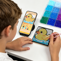 Tableau de contrôle intelligent LED 32x32 pour perles à fusionner, contrôle par application, compatible avec les perles Perler de 2,6 mm, import de photos, guide de luminescence, artisanat DIY pour adolescents et adultes