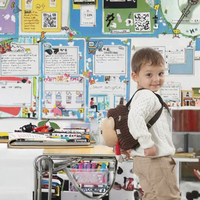 Sac à dos scolaire pour enfants en polyester avec fermeture éclair, motif animal en peluche de dessin animé, petit format, anti-perte