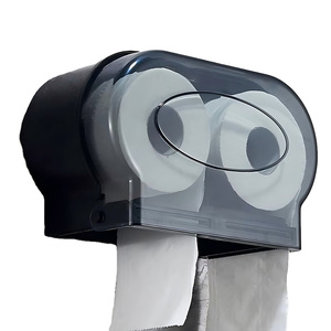 Distributeur de papier toilette double moderne mural commercial, distributeur de papier toilette jumbo en plastique, grand distributeur de papier toilette double rouleau pour hôtel - Product Image 1