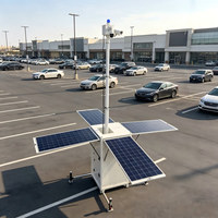 Tour de caméra solaire portable en forme de cube avec 4 panneaux solaires et batteries de 7200 Wh pour les chantiers de construction