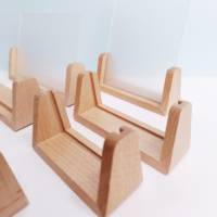 Support de menu de table en bois et acrylique personnalisé en forme de U, cadre photo en bois de hêtre et noyer pour restaurant et hôtel