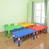 Table de maternelle Liserve, ensemble complet de mobilier d'éducation précoce, style chinois moderne, table rectangulaire en plastique pour enfants, pour la maison et l'école
