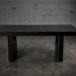 Table de salle à manger carrée en bois massif de luxe, style Brutaliste, pour 6 personnes, mobilier de ferme moderne - Product Image 4