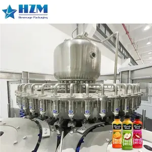 Automatic Control 6000BPH 500ml PET Bottle Rotary 3 in 1 Fruit Juice Beverage Hot Filling Machine monoblock