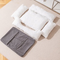 Lit pour chien de luxe écologique en polyester, fond résistant à l'eau, rembourrage en coton solide, tissu durable, peluche, été, amovible, lavable