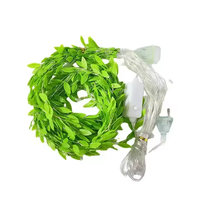 Nouveaux rideaux de feuilles vertes, lumières LED en fil de cuivre, lumières de saule, lumières LED pour l'extérieur, jardin, lumières LED pour la décoration de la chambre