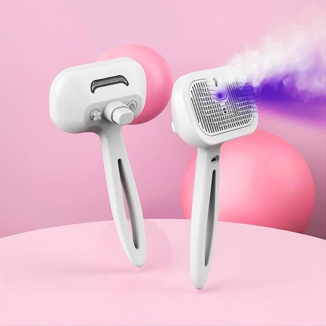 Rechargeable Uprade Steam Pet Grooming Brush Self Cleaning Shedding Brush Cat Spray Hair Removal Comb