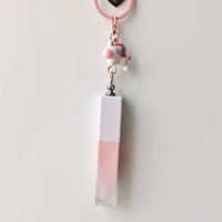 50 tubes de gloss à lèvres carrés dégradés roses de 3 ml avec logo personnalisé en stock, style coréen, avec chaîne suspendue et boîte en papier personnalisée
