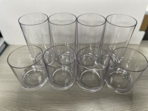 Stackable ly nhựa rõ ràng Tumblers 12 Ounce 16 ounce nước uống nước giải khát ly tái sử dụng uống kính đặt drinkware - Product Image 4