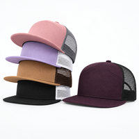 Casquettes en toile denim de haute qualité à visière plate, casquettes snapback ajustables à 7 panneaux, casquettes trucker hip-hop premium pour hommes