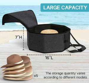 Boîte <span class=keywords><strong>de</strong></span> rangement pour chapeaux pour femmes et hommes, boîtes à chapeaux en carton rigide <span class=keywords><strong>avec</strong></span> 1 porte-manteau, organisateur <span class=keywords><strong>de</strong></span> chapeaux - Product Image 2