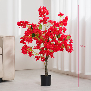 Grandes plantes artificielles rouges haut de gamme pour accessoires de photographie, décoration intérieure, centres commerciaux et hôtels - Product Image 6