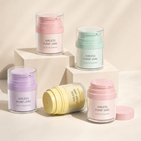 Pot cosmétique de luxe personnalisé 30g 50g avec pompe sans air, pot rond vide en acrylique pour crème, emballage en gros, flacon sous vide pour crème visage