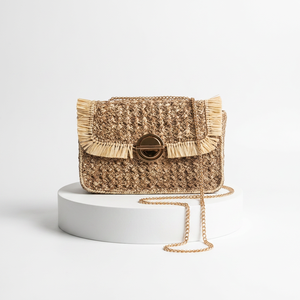 Bolso de Hombro de Paja Tejida, Mini Bolso Tote con Correa Única y Cierre de Bloqueo, Estilo Bohemio de Verano para Mujer - Product Image 4