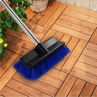 Brosse de nettoyage pour sols en béton, terrasses et patios, robuste, pour intérieur et extérieur, poils en nylon, plastique, écologique