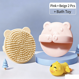 Baby Silicone <b>Scrubbing</b> Bath Cleaning Shampoo <b>Brush</b> with Little Cartoon Design for Cradle Cap Removal and Massage - Product Image 3