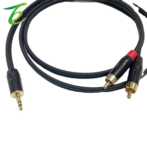 Медный позолоченный 3,5 мм с двойным лотосом 2RCA штекер ТВ аудио выход в AV-линию с одной и двумя звуковыми линиями - Product Image 2