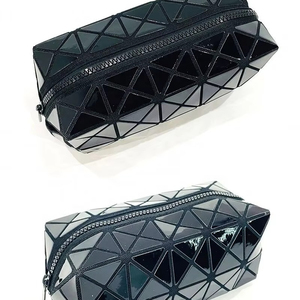Sac de maquillage pliable noir tendance, prix de gros usine BSCI, organiseur de cosmétiques portable, trousse de toilette beauté - Product Image 4