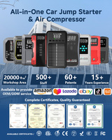 New Cordless Tire Inflator Air Compressor Car Jump Starter 600A, Safe Car Jumper Starter Portable Jump Box with Display, Light