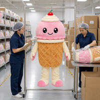 Costume de mascotte de crème glacée personnalisé OEM ODM, personnage alimentaire sur mesure à partir de votre conception pour les événements promotionnels de boutiques de desserts