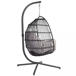 Silla Colgante de Mimbre en Forma de Huevo, Plegable, para Jardín, Patio, Balcón, Embalaje en Caja, Muebles de Exterior - Product Image 3