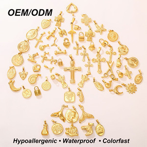 Collier pendentif cœur tendance en acier inoxydable plaqué or 18 carats, <span class=keywords><strong>série</strong></span> Océan Européen et Américain, vente en gros, idéal pour cadeau - Product Image 1