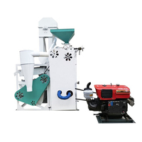 PINYANG 600-800kg/h Machine à décortiquer le riz combinée motorisée, compacte et automatique, mini-décortiqueuse de riz paddy
