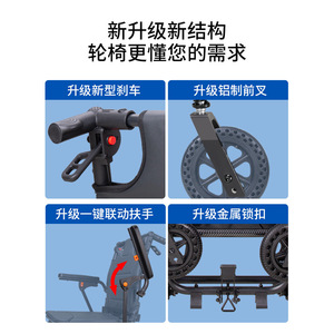 KS <b>Foldable</b> Wheelchair 8 Inch Rear Wheel Dual Spring Shock Absorber Manual <b>Mobility</b> <b>Scooter</b> For Elderly And Disabled - Product Image 2