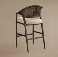 Chaise de bar en bois massif de style américain avec accoudoirs, une chaise de comptoir de bar haut de gamme et luxueuse, disponible en différentes tailles