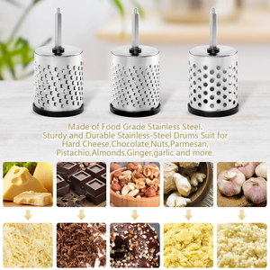 Bộ 3 dụng cụ bào phô mai xoay bằng tay, lưỡi dao thay thế được, bằng thép không gỉ, có đế hút chắc chắn - Product Image 5