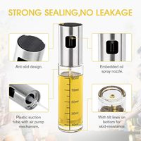 Pulvérisateur d'huile en verre et acier inoxydable pour cuisine, 100 ml, bouteille d'injection de carburant, écologique, portable, pour la cuisine, la salade, le barbecue