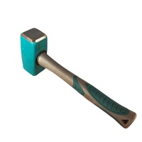 Martillo de mano octogonal de piedra con mango de madera y mango largo de plástico, martillo de demolición