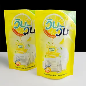 Customize Print Stand Up Pouch High barrier Moisture Proof cleaning Plastic Packaging Bag Alcohol, Lemon, Liquid Bag