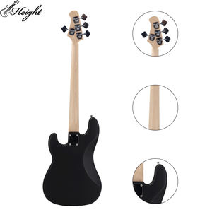 Petit lot de guitare électrique basse 4 cordes PB personnalisée série de hauteur noire mate - Product Image 4