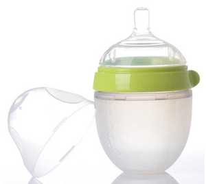 Bouteille de lait en silicone de qualité alimentaire sans poignée, bec souple anti-colique, sans BPA, pour nourrissons, 240 ml, 8 oz, logo personnalisé - Product Image 1