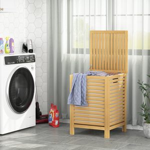Bamboo Cloth Hanger Rack <strong>Laundry</strong> Storage Basket Display Portable Bamboo Cloth Hanger Rack <strong>Laundry</strong> and Bamboo <strong>Wooden</strong> <strong>Laundry</strong> <strong>Box</strong> - Product Image 2
