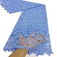 Tissu de dentelle d'organza de guipure africaine de haute qualité avec des paillettes solubles dans l'eau pour la décoration de sacs