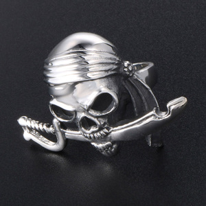 แหวนหัวกะโหลกโจรสลัดสแตนเลสเครื่องประดับแฟชั่นบุรุษ SA391 โอกาสของขวัญ - Product Image 3
