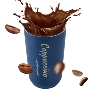 Tazze da Caffè in Acciaio Inox a Doppia Parete da 380ML Personalizzate con Coperchio Ribaltabile <span class=keywords><strong>e</strong></span> Facili da Trasportare |   Mantiene Caldo/Freddo, Isolato Termicamente - Product Image 3