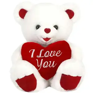 Hug Red Love Heart White Pink Red Stuffed Animal Toys Plush Teddy Bear for Girls Women