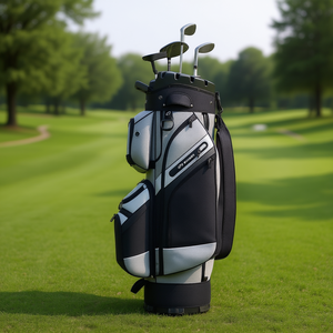 Bolsa para carrito de golf con organizador de 14 compartimentos, nailon premium negro, asas duraderas, correas desmontables para hombres y mujeres - Product Image 2