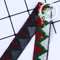 Matériaux de chaussures exclusifs transfrontaliers, style ethnique vintage, en dentelle brodée tricotée avec perles et paillettes géométriques triangulaires, pour DIY